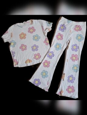 6X Jessica Simpson Floral Pastel Flare-leg Outfit